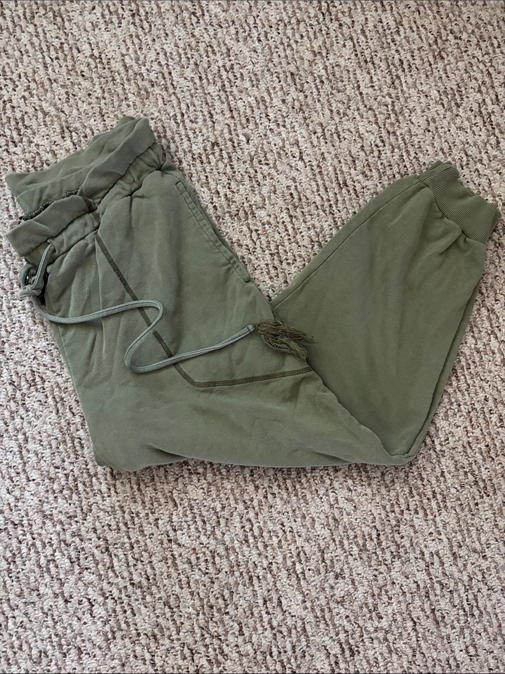 7 For All Mankind Olive Green Track Joggers